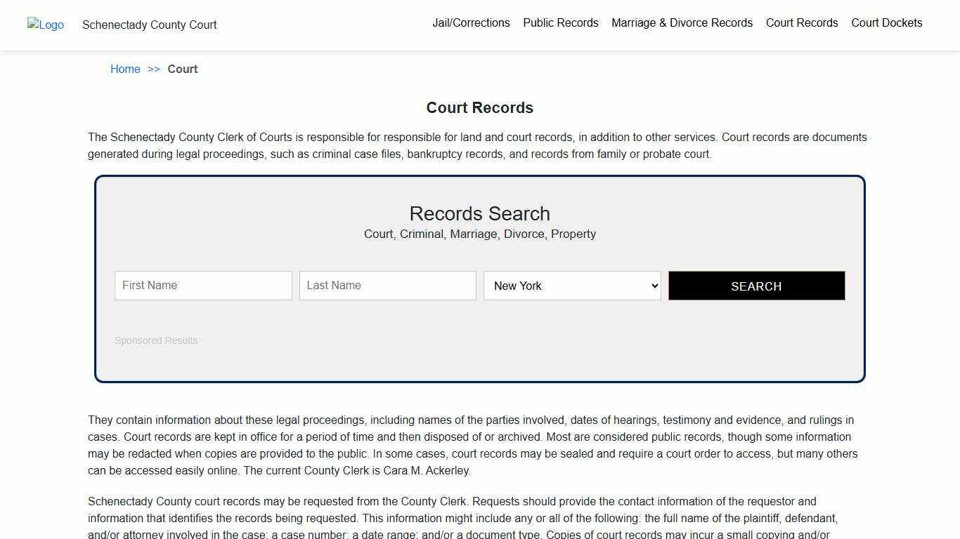 Court Records | Schenectady County Court