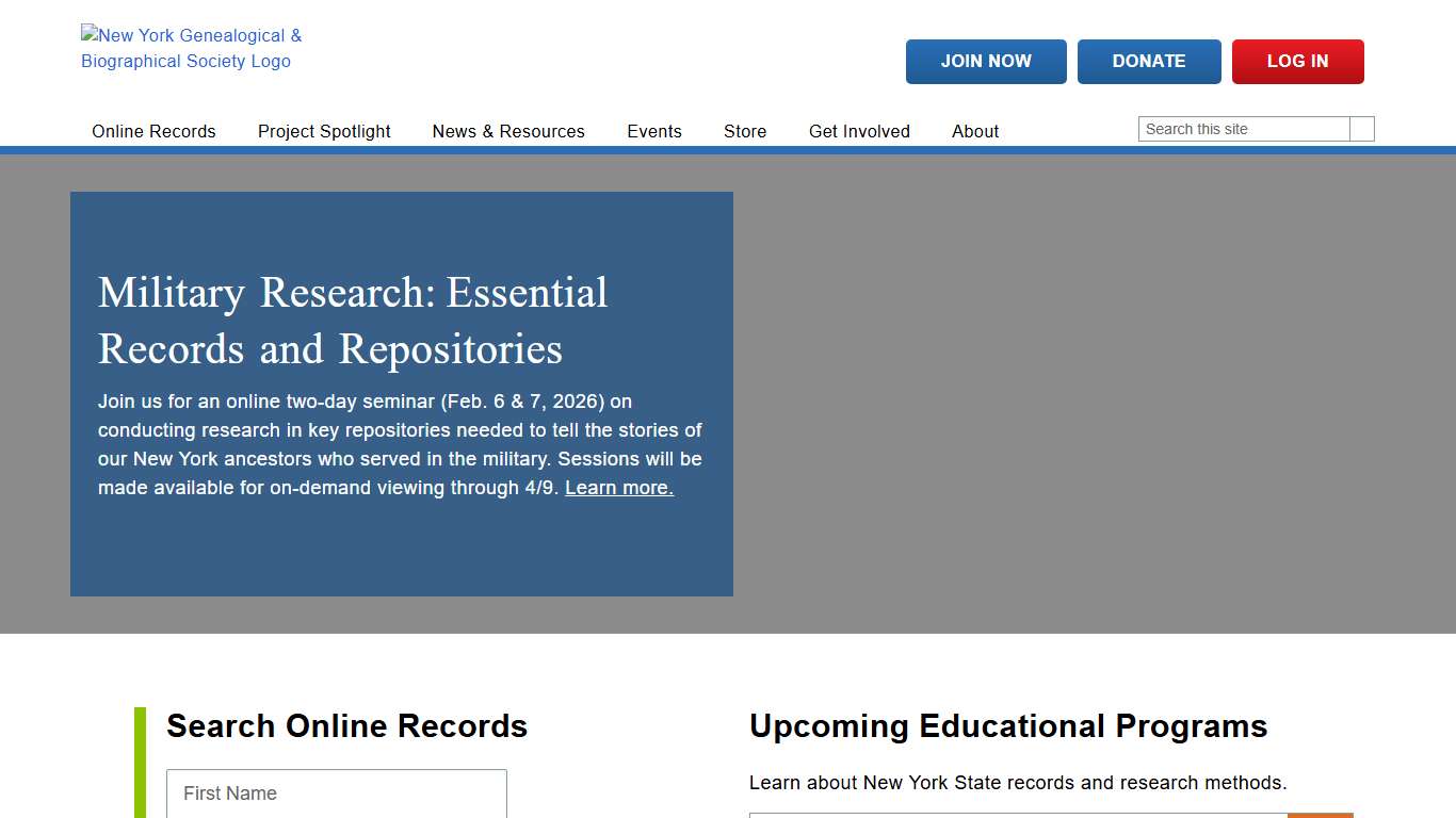 Home page | New York Genealogical & Biographical Society
