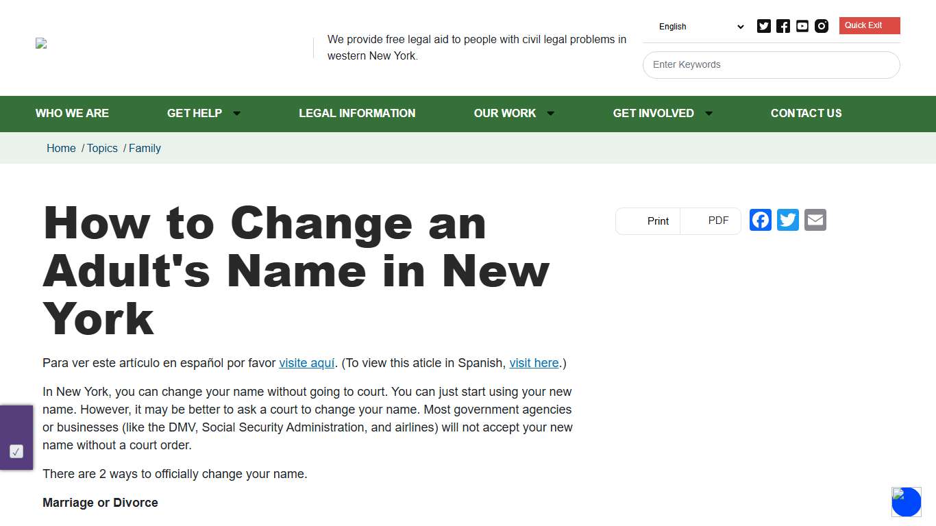 How to Change an Adult's Name in New York | Legal Assistance of Western New York, Inc. ®