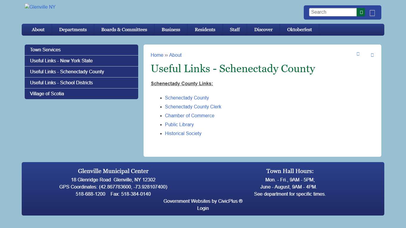 Useful Links - Schenectady County | Glenville NY