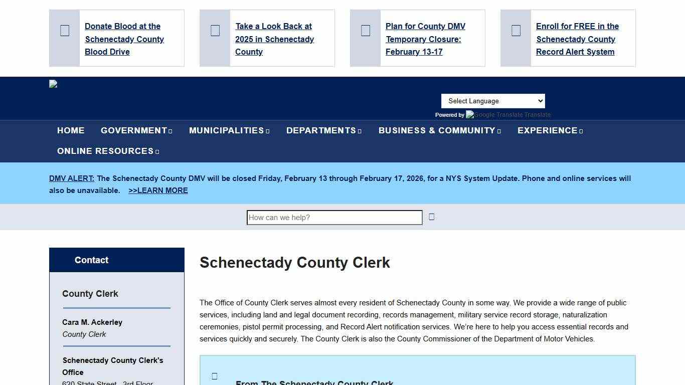Schenectady County Clerk | Schenectady County