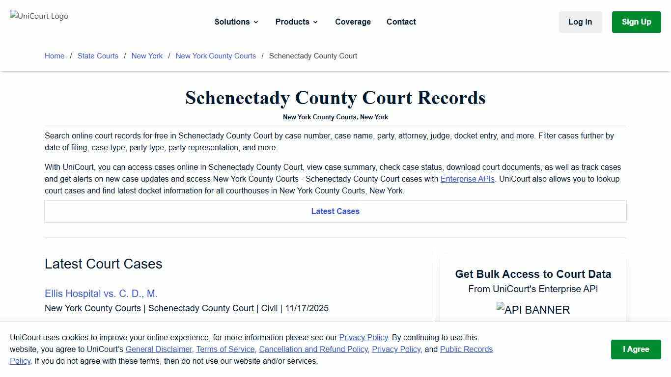 Schenectady County Court Records | New York | UniCourt