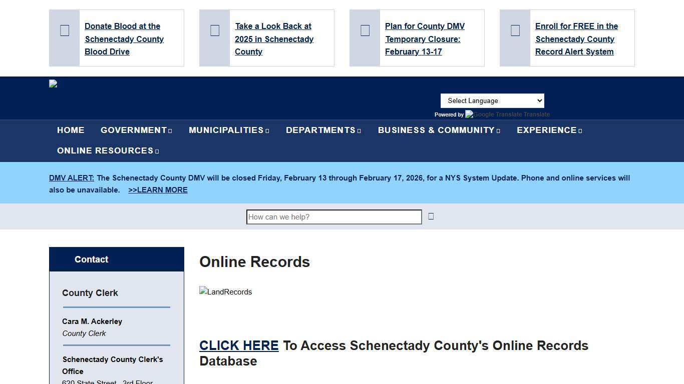 Online Records | Schenectady County
