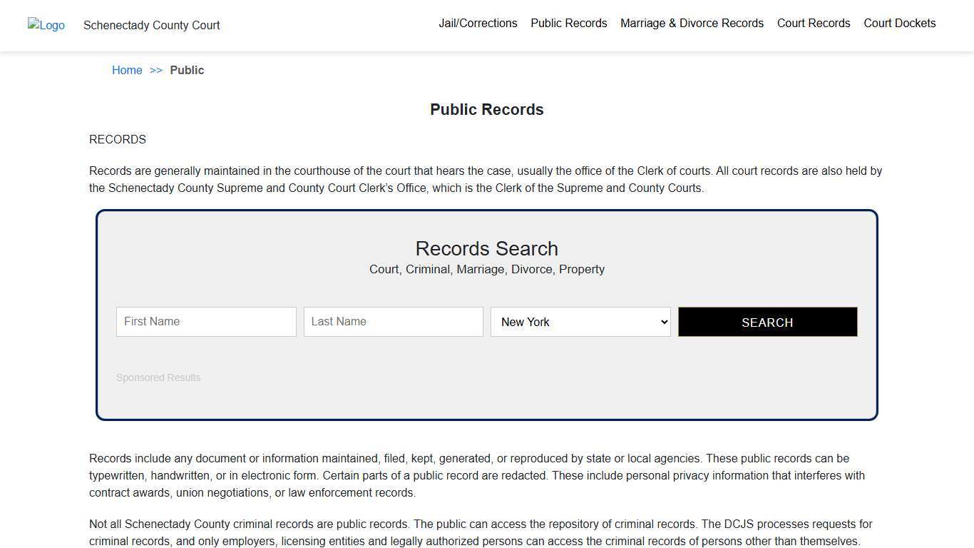 Public Records | Schenectady County Court